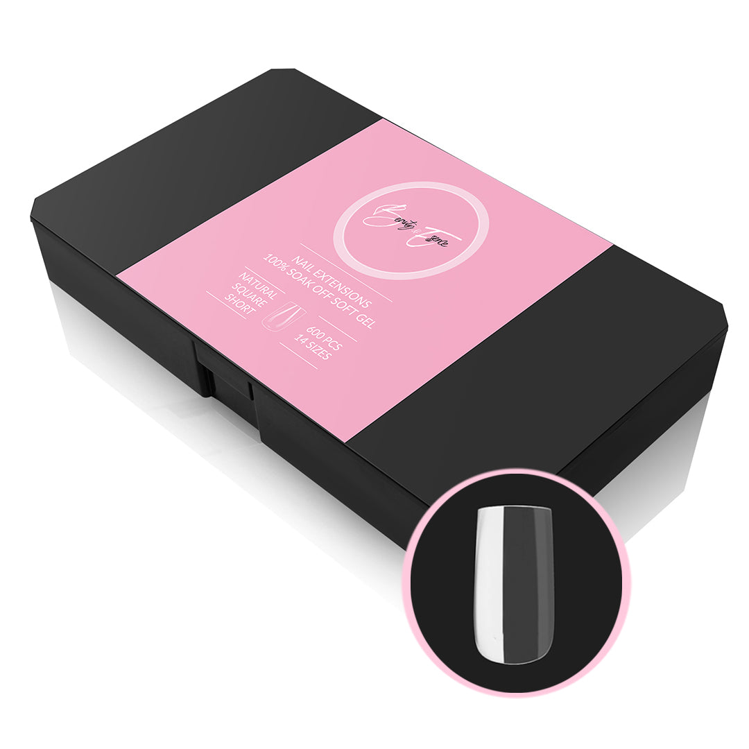 Natural Square Short Soft Gel Tips