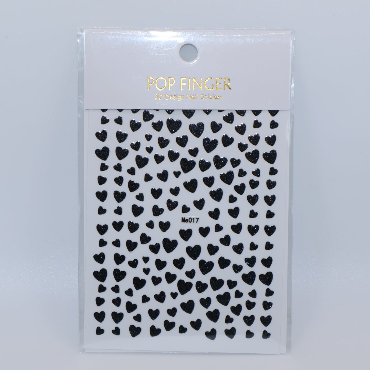 Black Heart Glitter Stickers