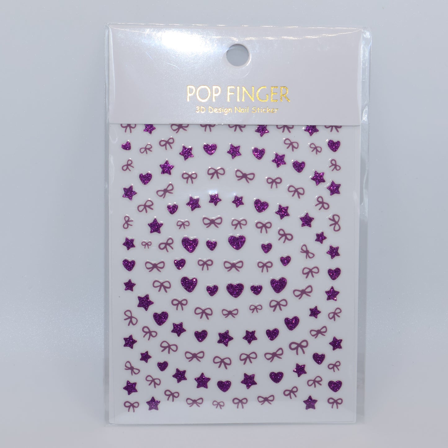 Purple Star/Heart Glitter Stickers