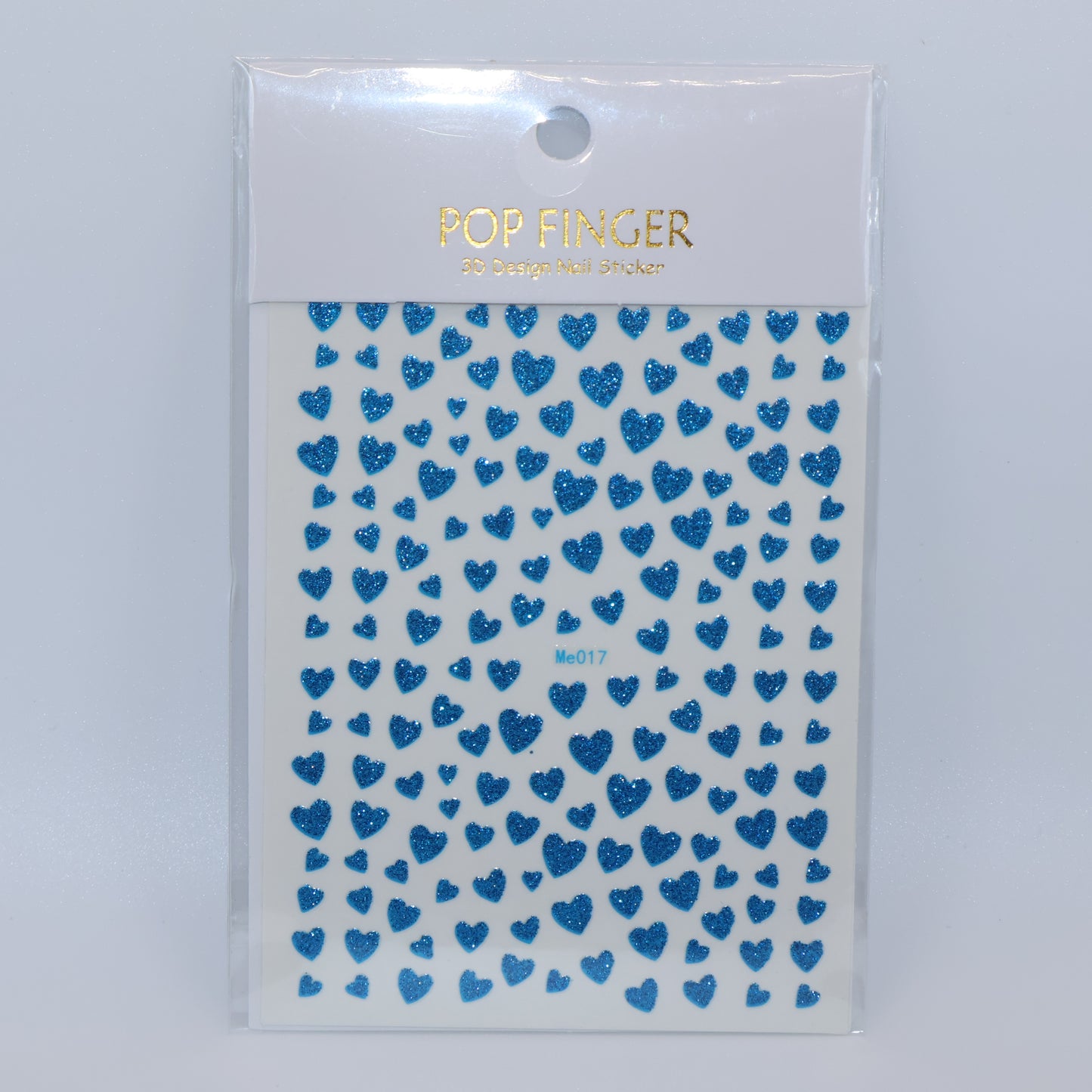 Blue Heart Glitter Stickers