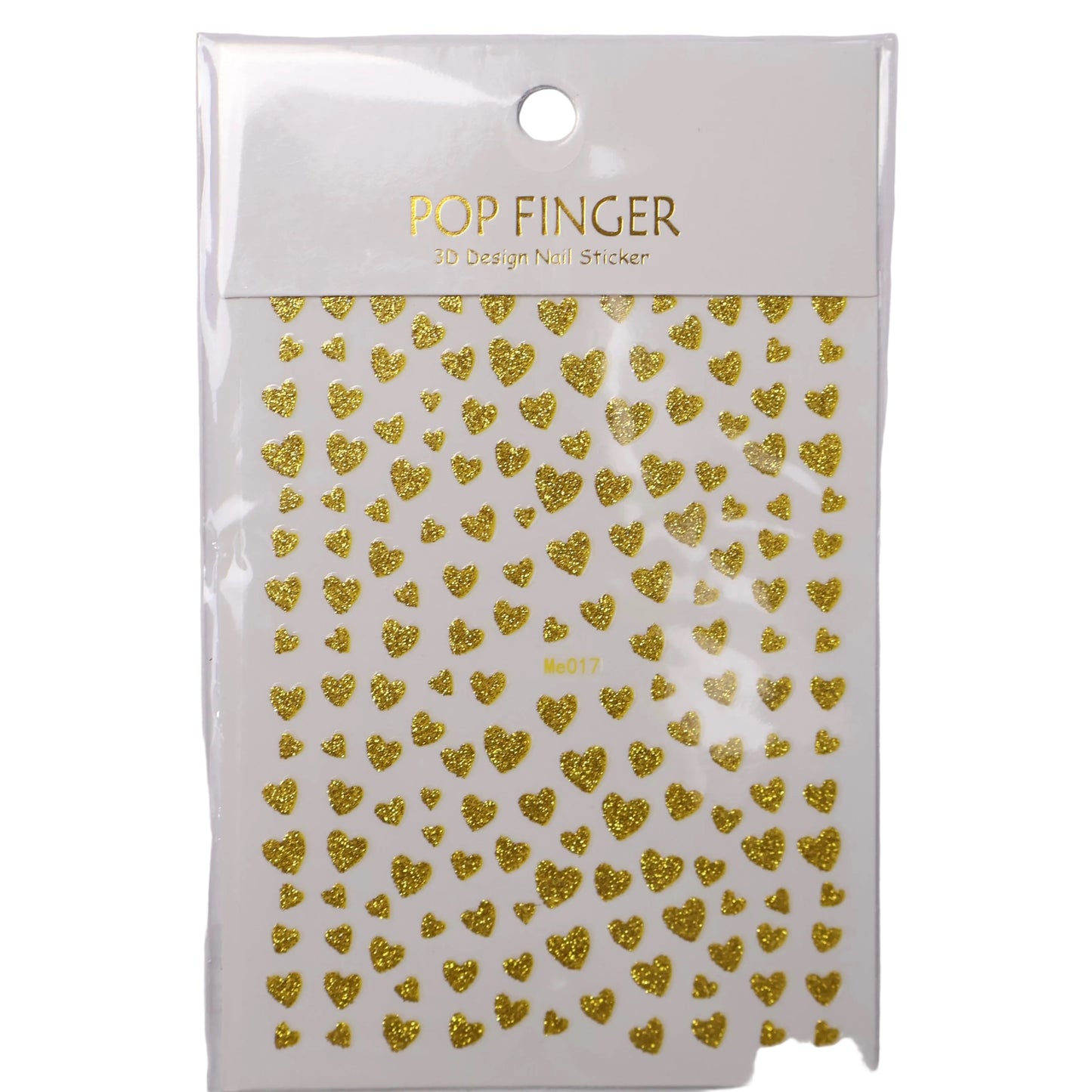 Gold Heart Glitter Stickers