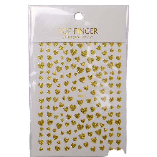 Gold Heart Glitter Stickers