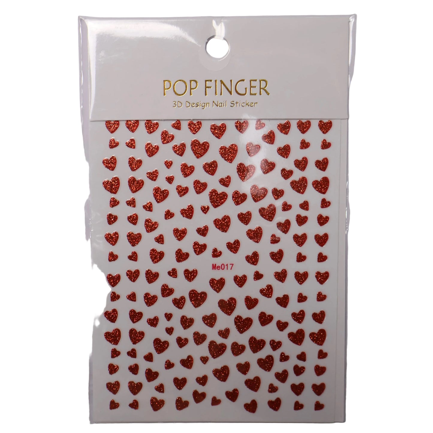 Red Glitter Heart Stickers