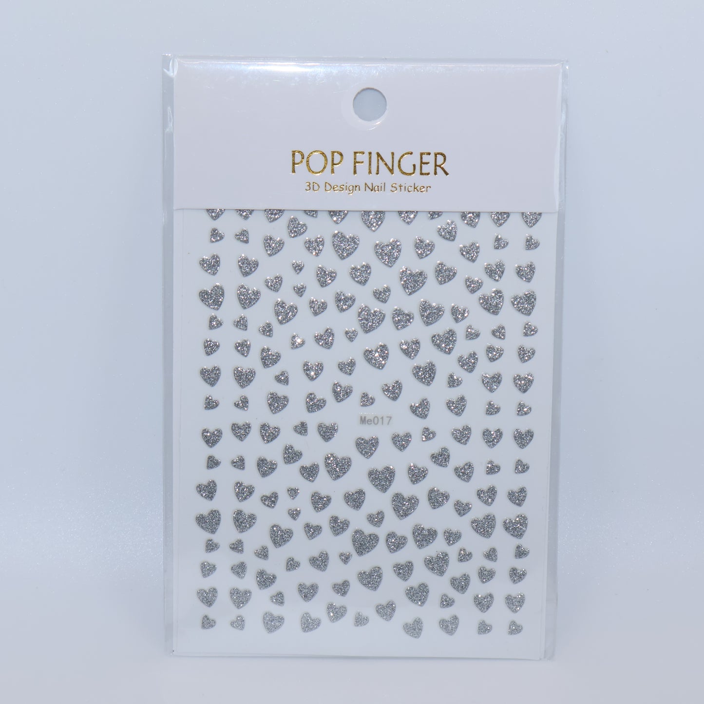 Silver Heart Glitter Stickers