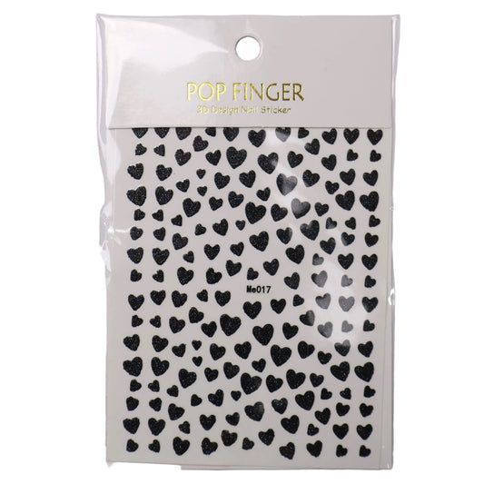 Black Heart Glitter Stickers