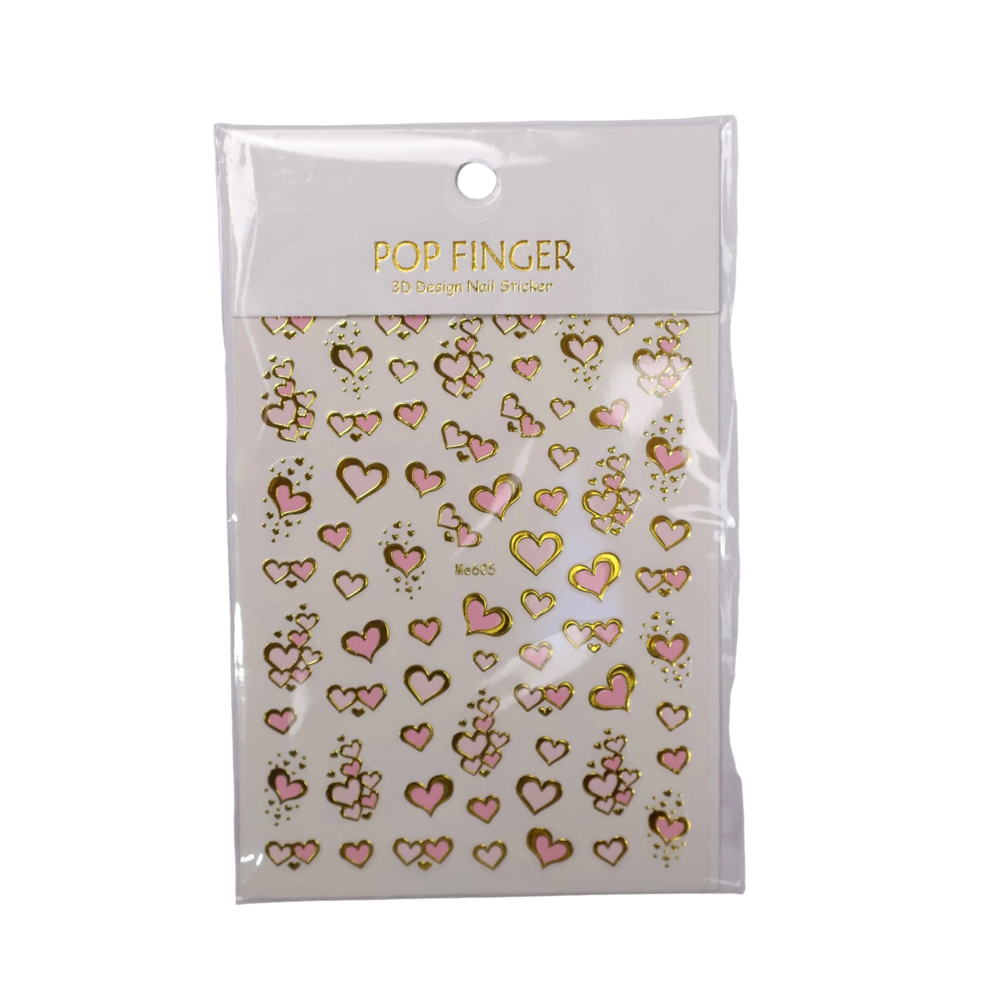 Pink/Gold Heart Stickers