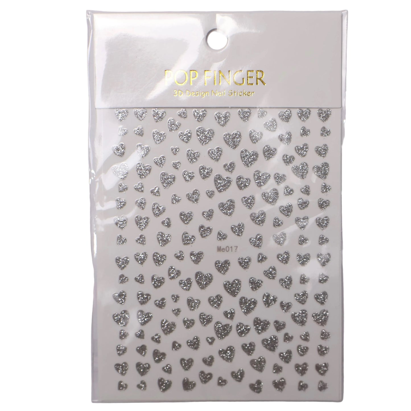 Silver Heart Glitter Stickers