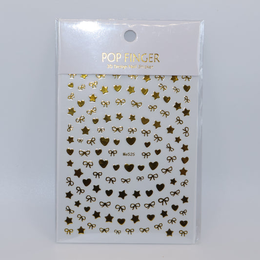 Gold Star/Heart Glitter Stickers