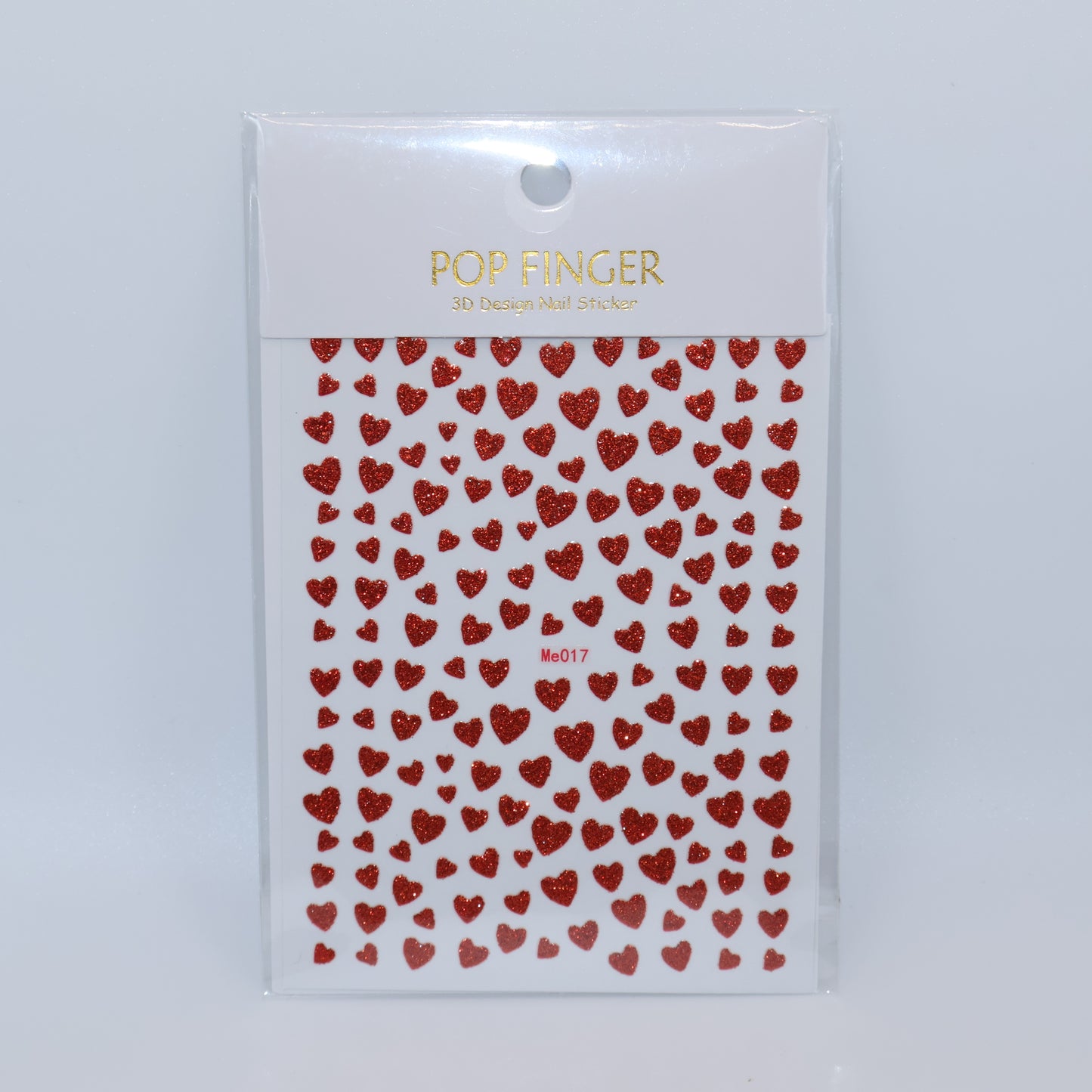 Pegatinas de corazón con purpurina roja