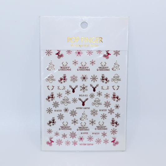 Pink Christmas Stickers
