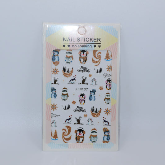 Pegatinas de pingüinos navideños