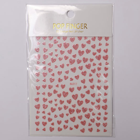 Peach Heart Glitter Stickers
