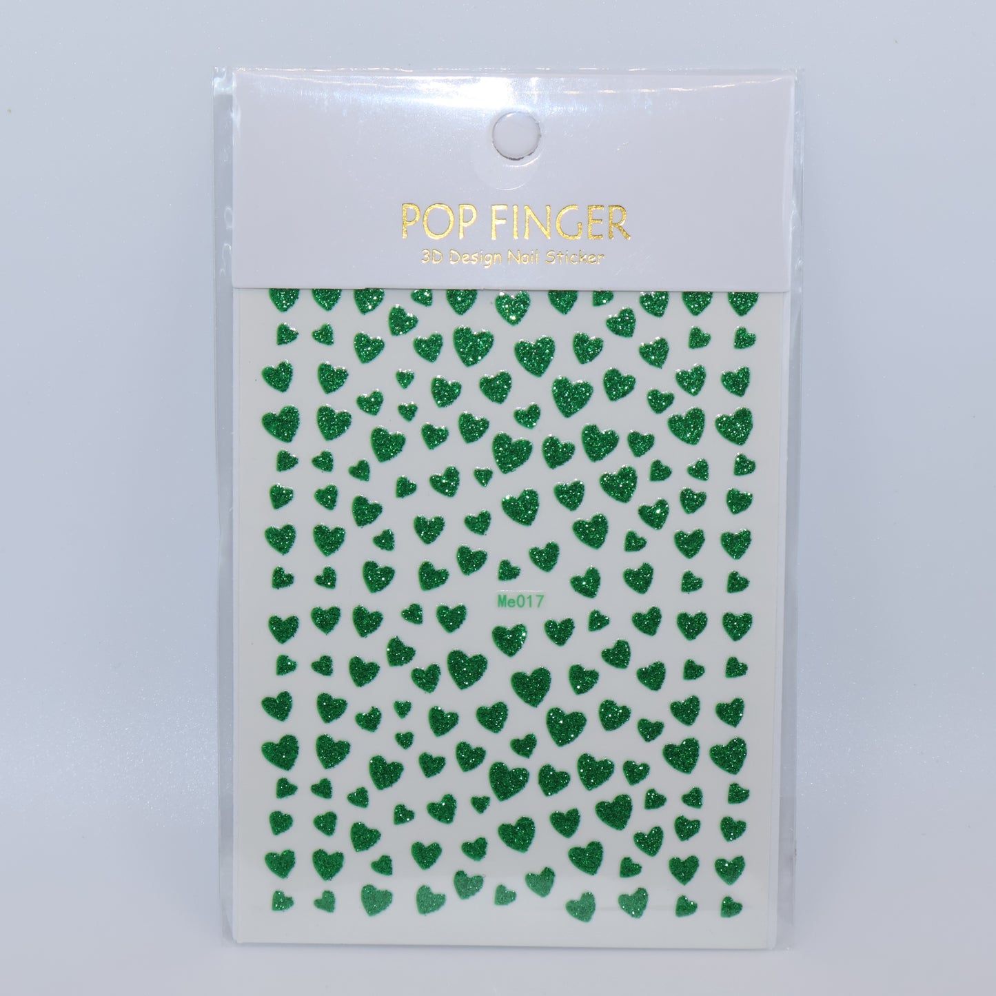 Green Heart Glitter Stickers
