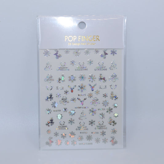 Silver Christmas Stickers