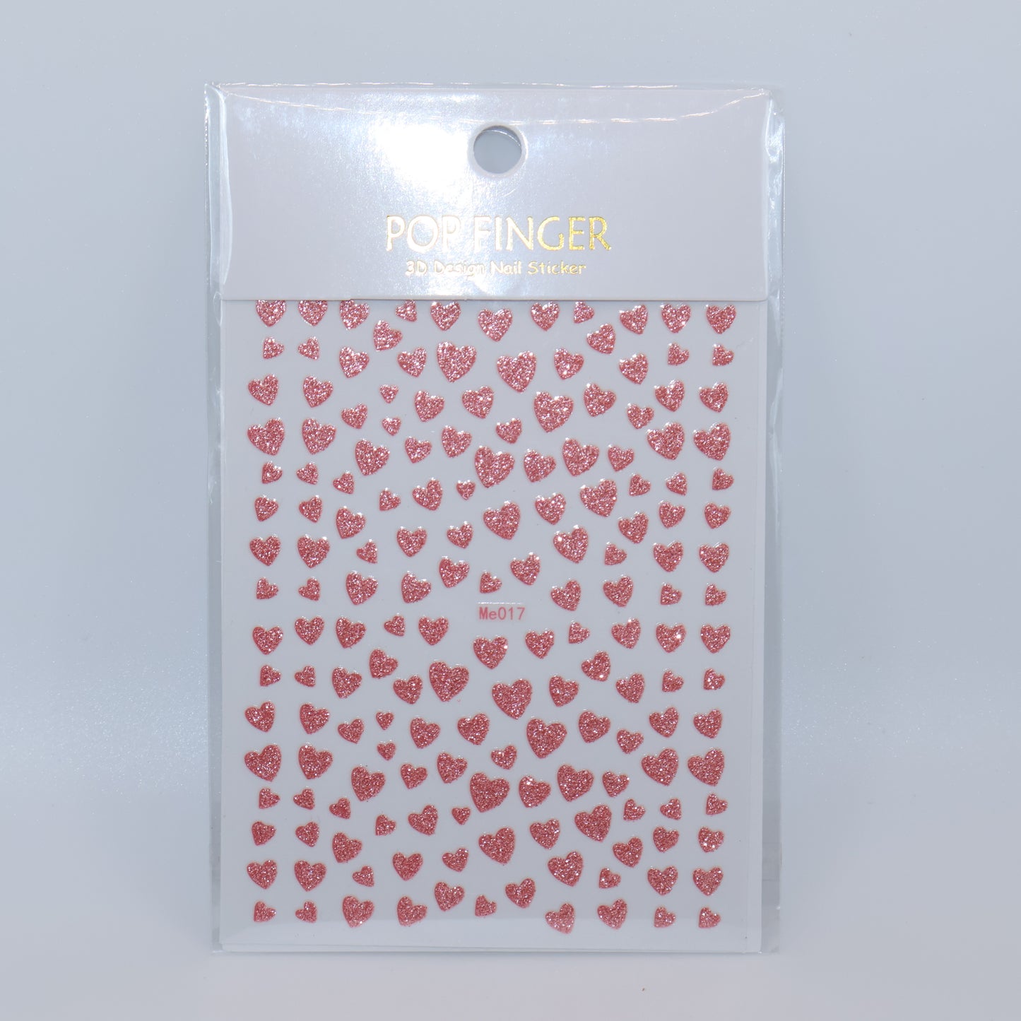 Peach Heart Glitter Stickers