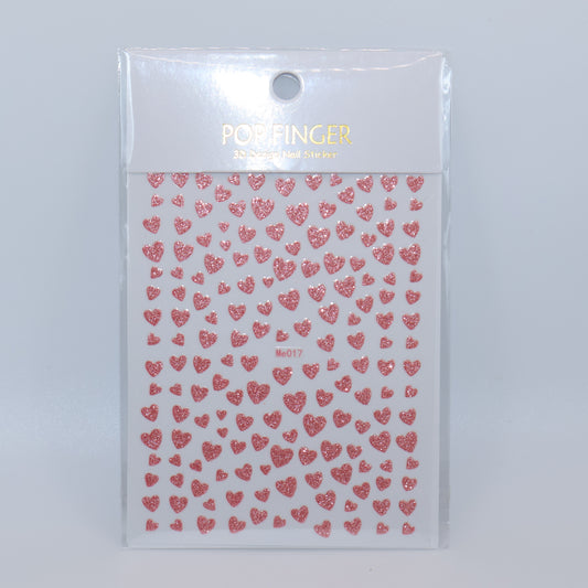 Peach Heart Glitter Stickers