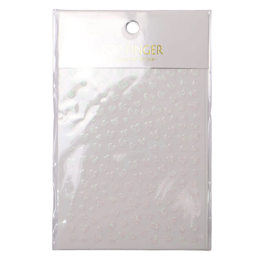 Pegatinas de purpurina con forma de corazón blanco