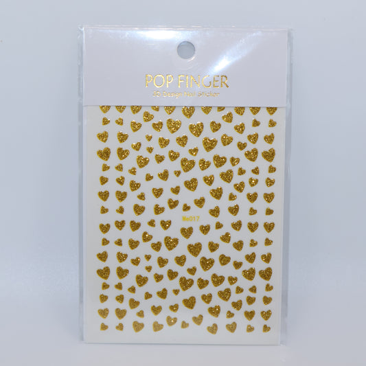 Pegatinas de corazón amarillo con purpurina