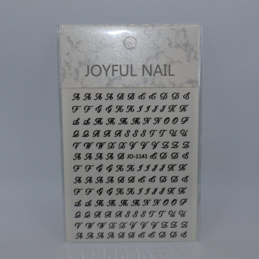 Black Cursive Letter Stickers