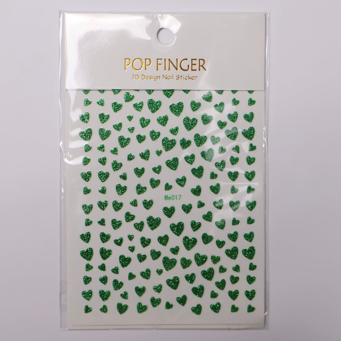 Green Heart Glitter Stickers