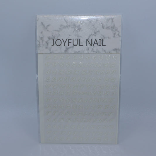 White Cursive Letter Stickers