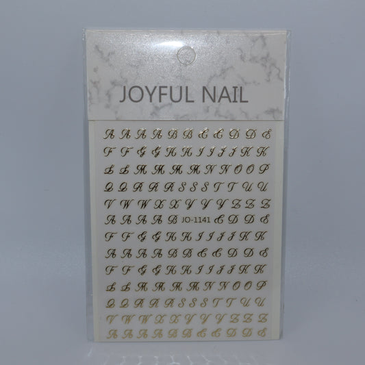 Gold Cursive Letter Stickers