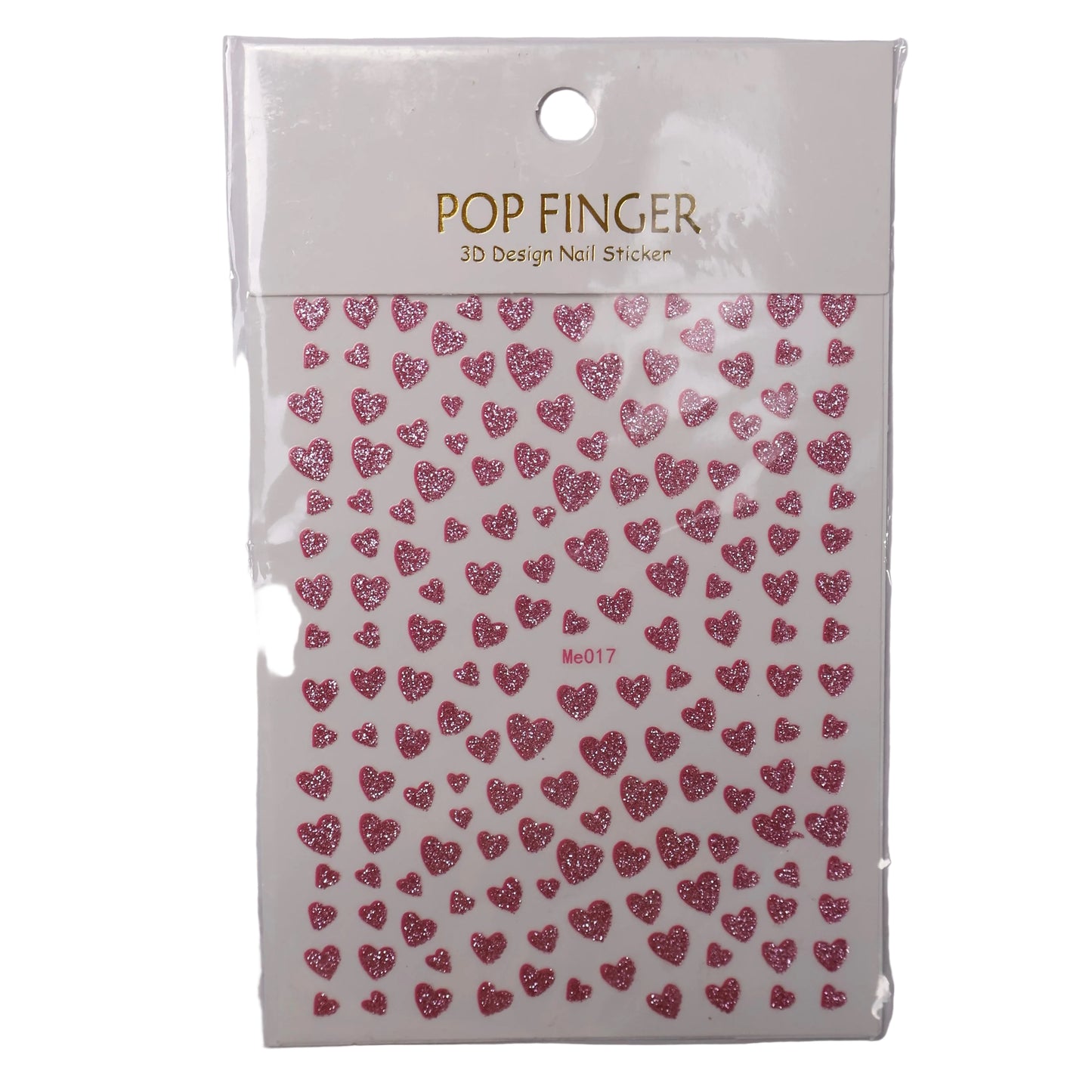 Pink Heart Glitter Stickers